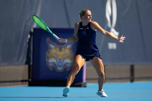 Caroline Schulson playing fall match vs New Haven (Sept. 11, 2026 in Hamden, Conn.)