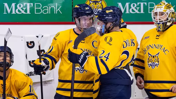Mason Marcellus and Dylan Edwards Celebrate Against New Hampshire (Oct. 2, 2026 in Hamden, Conn.)