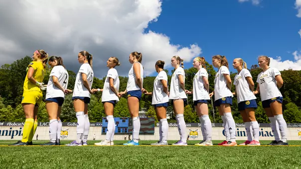 Women's Soccer Stands for National Anthem (Sep. 5, 2026 in Hamden, Conn.)