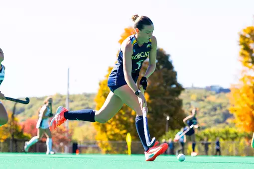 Lauren Keyte running with the ball against Merrimack (Oct. 18, 2026 in Hamden, CT)