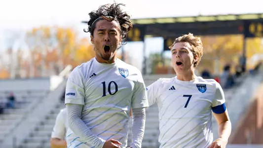 Taehyeon Lim Celebrates the First Goal of the Game (Oct. 24, 2026 in Hamden, CT)