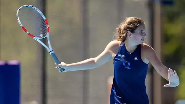 Isabella Sicignano preparing to hit against New Haven (Sept. 11, 2026 in Hamden, Conn.)