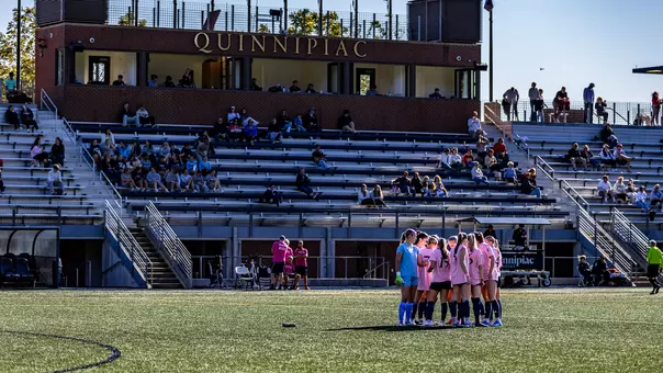 Women's Soccer Pregame Huddle Against Sacred Heart (Oct. 7, 2026 in Hamden, Conn.)