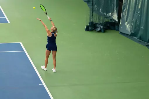 Caroline Schulson Preparing to Serve Against Fairfield (4.27.25 in West Windsor, N.J.)