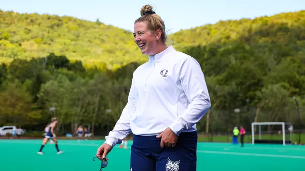 Nina Klein on the Sideline Against Bucknell (Aug. 31, 2025 in Hamden, Conn.)