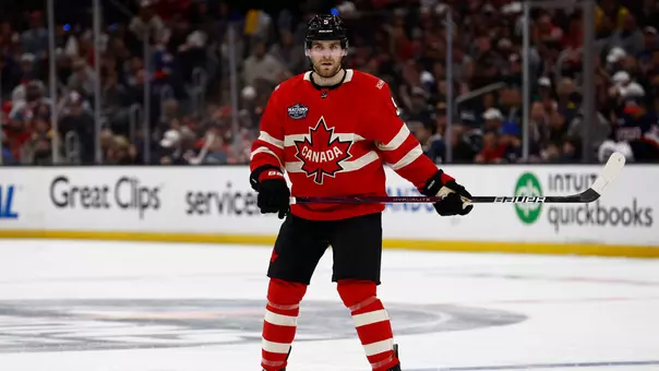 Devon Toews with Team Canada