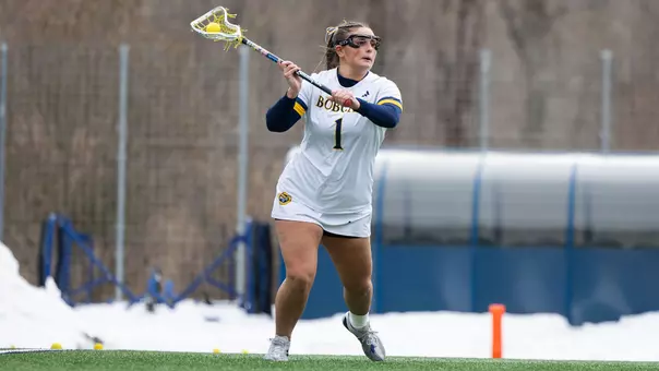 Peyton Choma with the Ball against Hofstra (Feb. 14, 2026 in Hamden, Conn.)