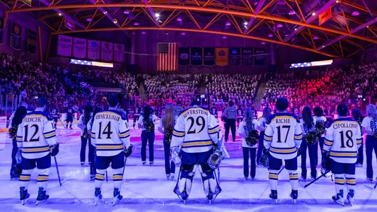 The Bobcats During the National Anthem (Feb. 7, 2026 in Hamden, Conn.)