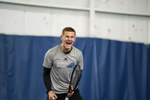 Carl Sjoholm Yelling After Winning a Set Against Illinois State (2.20.26 in North Haven, CT)