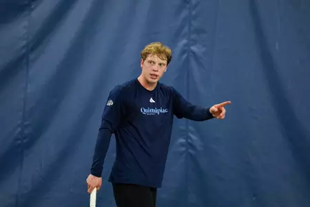 Elias Hoxha Celebrating a Point Against Illinois State (2.20.26 in North Haven, CT)