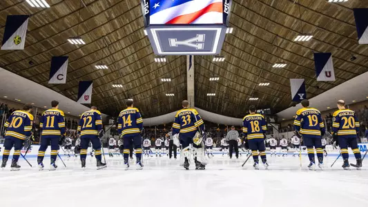 The Bobcats During the National Anthem on Jan. 24 against UConn (Jan. 24, 2026 in New Haven, Conn.)