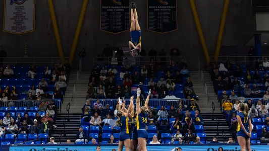 Julia Turrisi in the Air During the Meet Against Gannon (Feb. 9, 2026 in Hamden, Conn.)