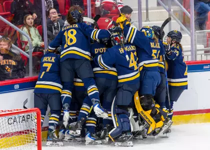 Women's Ice Hockey Celebrates OT Win Against Princeton (3.6.26 in Lake Placid, NY)