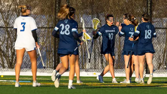 Graham Straface and the Bobcats Celebrate a Goal vs. CCSU (Feb. 27, 2026 in Hamden, Conn.)
