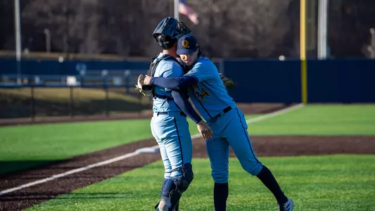 Matt Alduino and Brayden Hromada Celebrate Save Against Yale (March 18, 2026 in Hamden, Conn.)