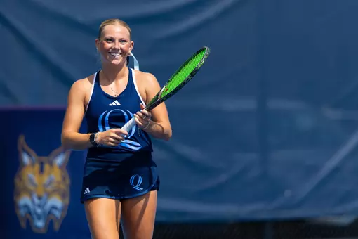 Caroline Schulson Smiling During Match Against Marist (9.05.25 in Hamden, CT)