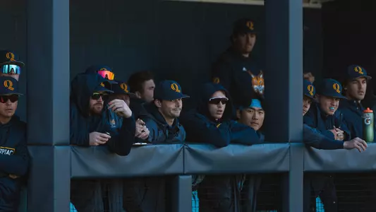 Quinnipiac Dugout In Loss to URI (March 24, 2026 in Hamden, Conn)