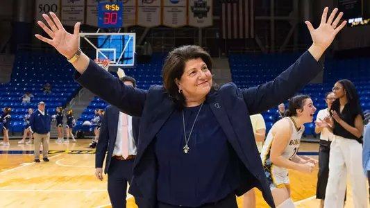 Quinnipiac Women's Basketball Head Coach Tricia Fabbri (2026 in Hamden, CT)