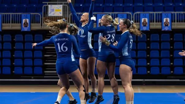 The Open Pyramid Celebrates After Its Heat against Iona (March 28, 2026 in Hamden, Conn.)