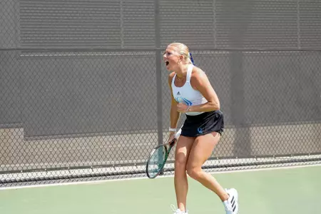 Caroline Schulson Hype After Winning Set Against Fairfield (April 24, 2026 in Hamden, Conn.)