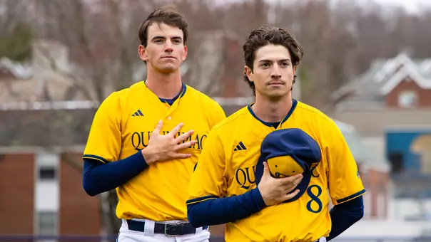 Alex Irizarry and Kyle Garbowski Stand for National Anthem (April 2, 2026 in Hamden, Conn.)