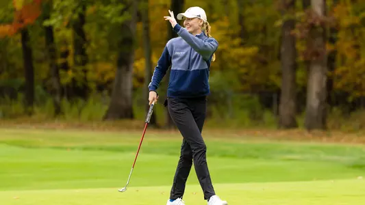 Spiska Celebrates Putt at QU Classic (Oct. 14, 2025 in Wallingford, Conn.)