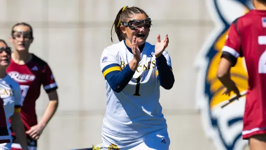 Peyton Choma Celebrates a Goal vs. Rider (April 8, 2026 in Hamden, Conn.)