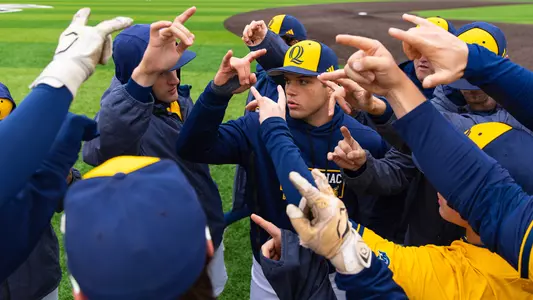 Baseball PreGame Huddle vs Niagara (April 2nd, 2026 in Hamden, Conn.)