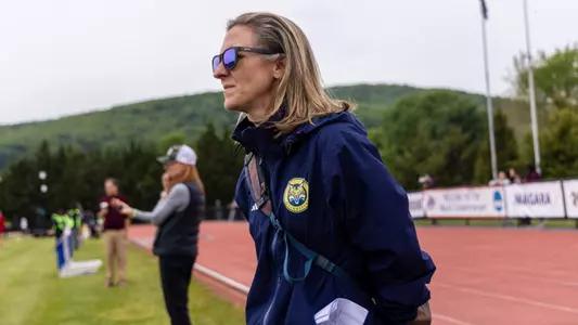 Carolyn Martin Looks On During the 2026 MAAC Outdoor Championships (May 9, 2026 in Emmitsburg, Md.)
