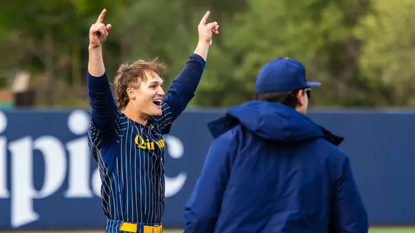 James Marino Celebrates Win over Fairfield (May 3, 2026 in Hamden, Conn.)