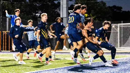 Men's Soccer Celebrates Taehyeon Lim's Game-Winning Goal at Yale (Aug. 28, 2026 in New Haven, Conn.)