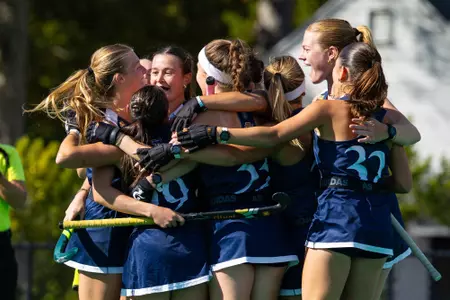 Field Hockey Celebrating Goal Against Villanova (Oct. 17, 2025 in Hamden, Conn.)