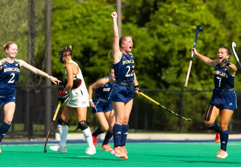 Evie Henderson Celebrating Her Game-Winner Against Bryant (Aug. 28, 2026 in Hamden, Conn.)