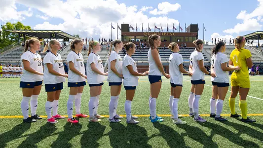Women's Soccer Stands for National Anthem vs. Niagara (Sep. 5, 2026 in Hamden, Conn.)