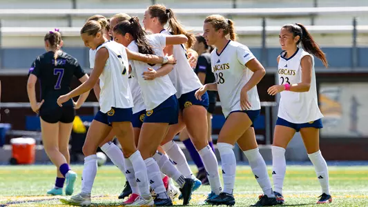 Bobcats Celebrate Goal Against Niagara (Sept. 5, 2026 in Hamden, Conn._