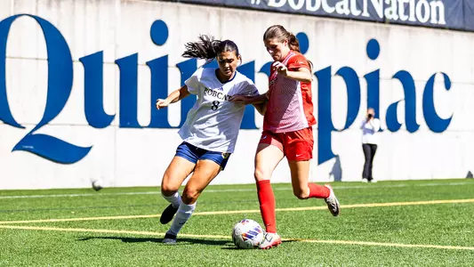 Isabella Torelli Fights for Ball Against Marist (Sept. 19, 2026 in Hamden, Conn.)