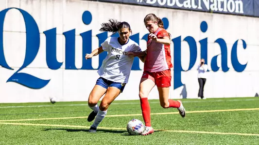 Isabella Torelli Fights for Ball Against Marist (Sept. 19, 2026 in Hamden, Conn.)