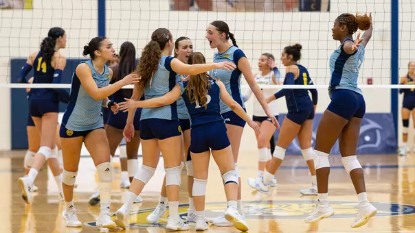 Women's Volleyball Celebration vs. Merrimack (Sept. 29, 2026 in Hamden, CT)