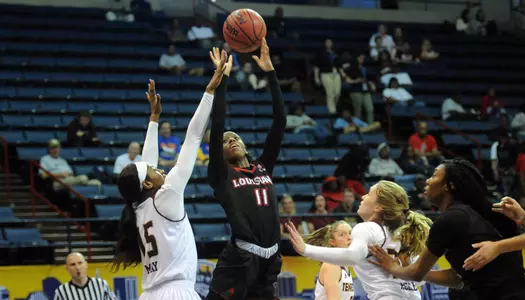 Louisiana Women's during their game in the Sun Belt Basketball Tournament against Texas State Saturday March 10, 2018 at the Lake Front Arena in New Orleans, La. Photo by Brad Kemp/RaginCajuns.com