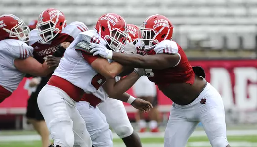 Louisiana football spring practice session 3 Saturday March 17, 2018 at Cajun Field in Lafayette, La. Photo by Brad Kemp