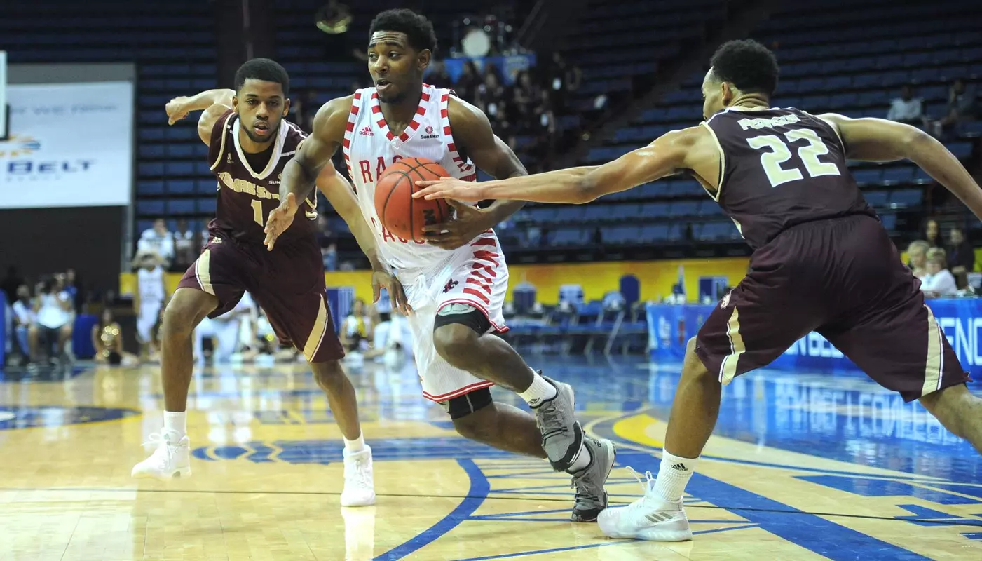 Louisiana Men's Basketball against Texas State Friday March 9, 2018 Lake Front Arena in New Orleans, La. Photo by Brad Kemp/RaginCajuns.com