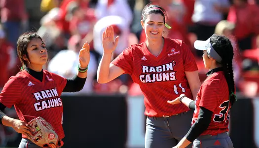 Louisiana Softball games 1 & 2 against Texas State  Sunday April 15, 2018 at Russo Park  in Lafayette, La. Photo by Brad kemp