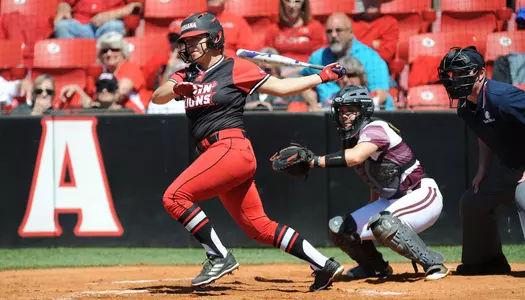 Louisiana Softball against Texas State Monday April 16, 2018 at Lamson Park in Lafayette, La. Photo by Brad Kemp/Ragincajuns.com