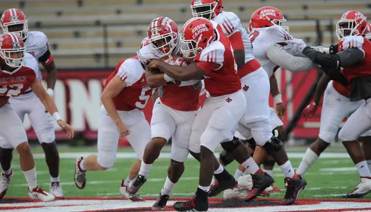 Louisiana football spring practice Sunday April 8, 2018 at Cajun Field in Lafayette, La. Photo by Brad Kemp/Ragincajuns.com