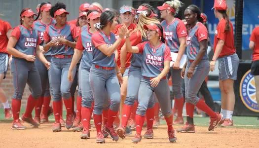 Louisiana Softball against Texas State Friday May 11, 2018 during the 2018 Sun Belt Softball Tournament at Lamson Park in Lafayette, La. Photo by Brad Kemp/Ragincajuns.com