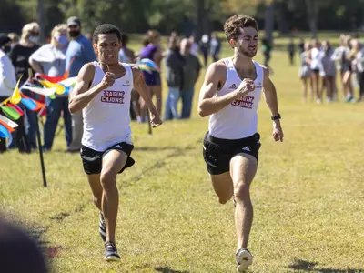 Photo by Benjamin Krain —10/17/20—The UA Little Rock Cross Country team hosts the Little Rock Open at War Memorial Park. 10 teams competed against the Trojans in event