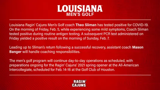 Sliman COVID Golf Statement Graphic