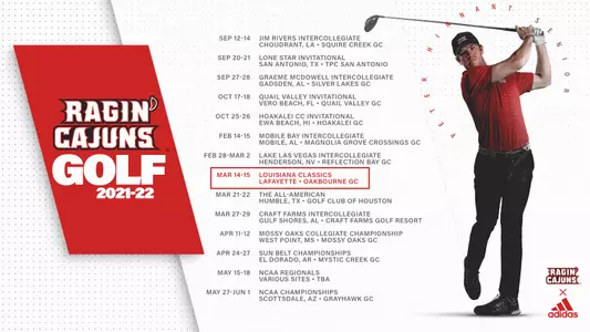 2021-22 Golf Schedule Graphic