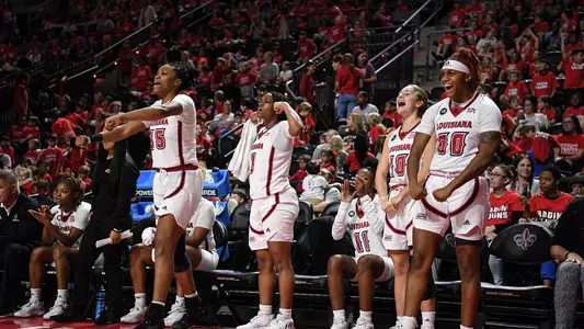 WBB Bench Celebrates vs. LSU Shreveport 11.29.22