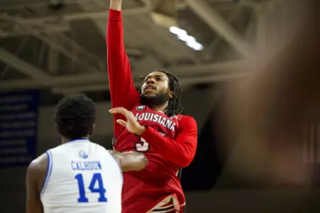11/26 Louisiana @ Drake MBB. Final Score Louisiana 64 Drake 76. Photo by Andre Broussard